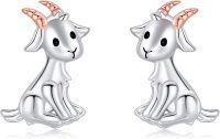 wholesale 925 Sterling Silver Goat Animal Stud Earrings for Women Girls Gifts Jewelry Accessories-goat