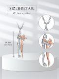 wholesale 925 Sterling Silver Couple Hugging Pendant Necklace Romantic Valentine's Day Gift for Her-0-3