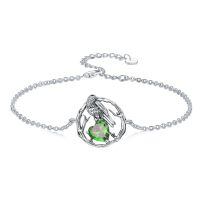 wholesale 925 Sterling Silver Birthstone Raven Heart Link Bracelet for Women Mother s Day Gift ( chars)-May