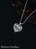 TOUPOP Sterling Silver S925 Skull Skeleton Lover Gothic Necklace-0-4