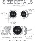 wholesale 925 Sterling Silver Round Black Onyx Celtic Knot Stud Earrings for Men & Women Gothic Punk Style Gift Idea-0-3