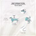 wholesale 925 Sterling Silver Turquoise Dachshund Dog Pendant Necklace  for Women and Girls-0-4