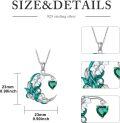 wholesale 925 Sterling Silver Birthstone Crescent Moon Floral Pendant Necklace-0-4
