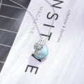 wholesale 925 Sterling Silver Larimar Daisy Pendant Necklace-0-4