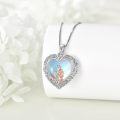 wholesale 925 Sterling Silver Heart-Shaped Pendant with Moonstone and Nordic Filigree Design - Sister Gift-0-2