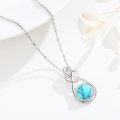wholesale 925 Sterling Silver Infinity Turquoise Pendant Necklaces Gifts for Women-0-1