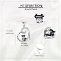 wholesale 925 Sterling Silver Crystal Dog in Heart Pendant Necklace for Women - Pet Lovers' s-0-3