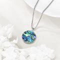 wholesale 925 Sterling Silver Abalone Shell Pentagram Compass Pendant Necklace  for Women-0-2