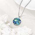 wholesale 925 Sterling Silver Abalone Shell Pentagram Compass Pendant Necklace  for Women-0-2