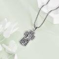 wholesale 925 Sterling Silver Guardian Angel Cross Necklace with Chain - Religious s for Men & Women-0-3