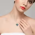 TOUPOP Sterling Silver & Stone Cow Necklace Gifts for Women Girls-0-2
