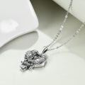 wholesale 925 Sterling Silver Heart Eagle Pendant Necklace-0-2