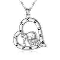 wholesale 925 Sterling Silver Zodiac Necklace with 12 Constellations Horoscope Heart Pendant for Women-01-Taurus Necklace(04.20-05.20)-01-Taurus Necklace(04.20-05.20)