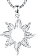wholesale 925 Sterling Silver Sun Pendant Necklace with 24  Gift for Women Men-0-0