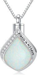 wholesale Sterling Silver Gemstone Urn Necklace for Ashes Memorial Jewelry-0-0