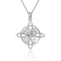 wholesale 925 Sterling Silver Moissanite Witches Knot Necklace Witch Jewelry for Women-A-Labradorite-A-Labradorite