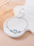 wholesale Sterling Silver Moonstone Graduation Bracelet Anklet 2024 Grad Gift for Her - Rhodium Plated-0-14