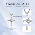 wholesale 925 Sterling Silver Cross with Baseball Glove and Bat Charm Pendant Necklace for Men-0-2