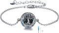 wholesale 925 Sterling Silver Blue Crystal Tree Of Life Urn Bracelet For Ashes Cremation Jewelry-0-0