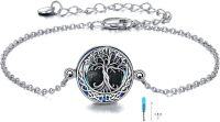 wholesale 925 Sterling Silver Blue Crystal Tree Of Life Urn Bracelet For Ashes Cremation Jewelry-Crystal Tree of Life Urn Bracelet
