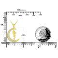 wholesale 925 Sterling Silver Gold Plated Crescent Moon Singing Girl Cz Pendant Necklace-0-2