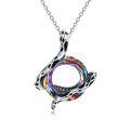 wholesale 925 Sterling Silver Engraved Snake Pendant Necklace-0-6