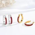 wholesale 925 Sterling Silver Red Fire Opal Huggie Hoop Earrings for Women-0-2