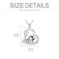 wholesale 925 Sterling Silver Mom Heart Shape Animal Pendant Necklaces for Women Girls Family Love Gift-0-24