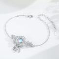 wholesale 925 Sterling Silver Dreamcatcher Bracelet with Moonstone and Rose Charms for Women Girls Christmas Birthday Gift-0-2