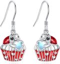 wholesale 925 Sterling Silver Cupcake Penguin Heart Drop Dangle Earrings for Women Girls Valentine's Day Gift-0-0