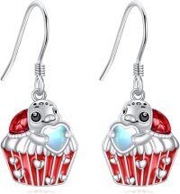 wholesale 925 Sterling Silver Cupcake Penguin Heart Drop Dangle Earrings for Women Girls Valentine's Day Gift-Sea turtle