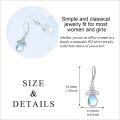 wholesale 925 Sterling Silver Rainbow Moonstone Celtic Trinity Knot Drop Leverback Earrings-0-4