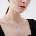 wholesale 925 Sterling Silver Blue Stone Peacock Feather Gothic Pendant Necklace for Women Men Gifts-0-2