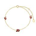 wholesale 14K Gold Red Crystal Leaves Charm Bracelet for Women - Mother's Day Gift-0-0