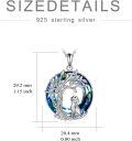 wholesale 925 Sterling Silver Blue Crystal Dog & Tree Of Life Pendant Necklace-0-3