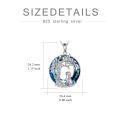 wholesale 925 Sterling Silver Blue Crystal Pendant With Dog And Tree Design-0-3