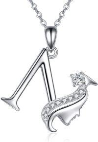 wholesale Sterling Silver Alphabet A Z Initial Letter Pendant Necklace for Women Jewelry Gifts-N