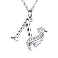 wholesale 925 Sterling Silver Alphabet A Z Initial Letter Pendant Necklace for Women Jewelry Gifts-N