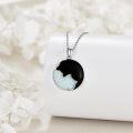 wholesale 925 Sterling Silver Opal Black Onyx Cat Pendant Necklace s for Women Girls-0-4