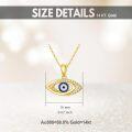wholesale  14K Solid Gold Moissanite Evil Eye Necklace for Women, 16+1 Yellow Gold Chain, Protection Amulet, Hypoallergenic, Gift Box-0-4
