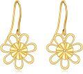 wholesale 14K Gold Daisy Flower Drop Earrings for Women Gift Ideas-0-0