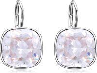 wholesale Sterling Silver Austrian Crystal Hypoallergenic Leverback Earrings Women s Gift-clear
