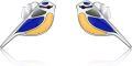 wholesale 925 Sterling Silver Blue Bird Stud Earrings Colorful Enamel Gifts for Women-0-0