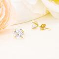 wholesale 14K Yellow Gold Simulated Diamond Stud Earrings-0-2