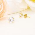 wholesale 14K Yellow Gold Simulated Diamond Stud Earrings-0-2