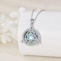 wholesale 925 Sterling Silver & Abalone Celtic Trinity Knot Necklace, Moonstone Pendant, 18+2 Chain, Gift Box-0-4