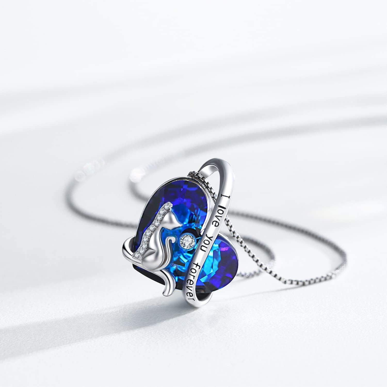 Sterling Silver Black Cat Fox Owl Panda Butterfly Cat Dog Paw Mushroom Pendant Necklace-0-5