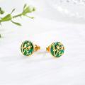 wholesale Gold 925 Sterling Silver Hypoallergenic St Patricks Day Love Clover Stud Earrings for Women and Girls-0-2