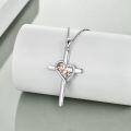 wholesale 925 Sterling Silver Mom Cross Necklaces for Women - Heart-Shaped Pendant with Cubic Zirconia-0-3
