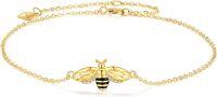 wholesale 925 Sterling Silver Bee Charm Bracelet for Women - Elegant, Hypoallergenic, Nickel-Free, 7in Chain, Gift Ready with Money Back Guarantee-Bee